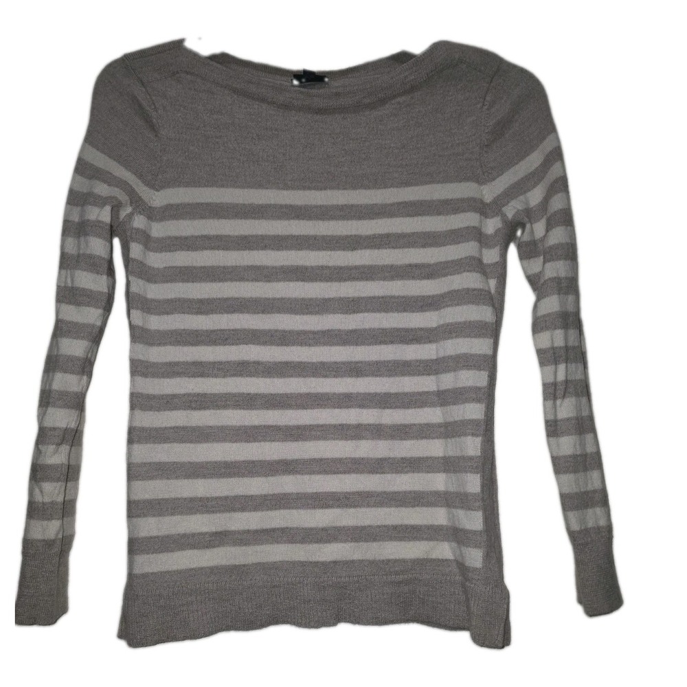 Talbots L Luxe 100% Merino Wool Sweater Soft Striped Quiet Luxury Classic